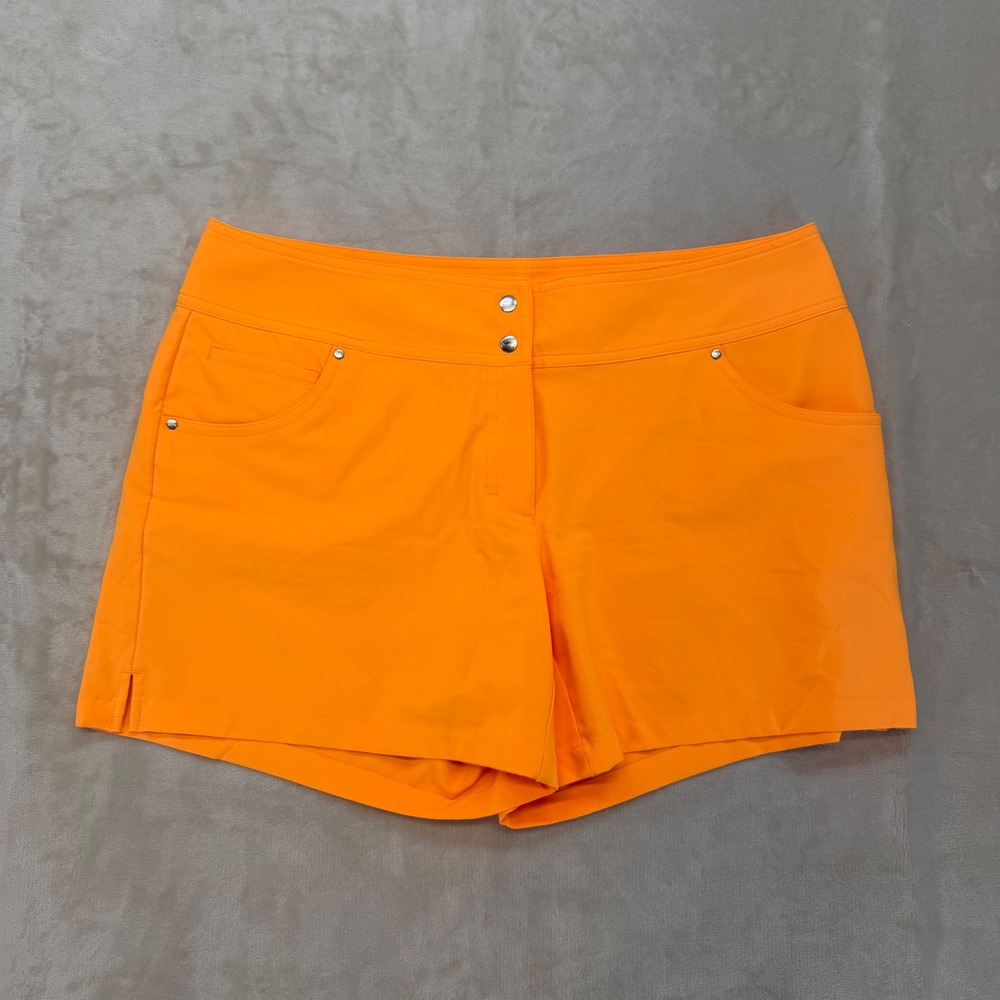 Slazenger Golf Shorts Womens 10 Orange Excellent Neon Performance Stretch